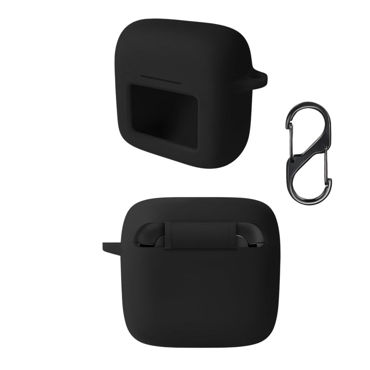 GENERICO - Funda case de silicona + protector de pantalla para audifonos JBL TOUR PRO 3 color negro