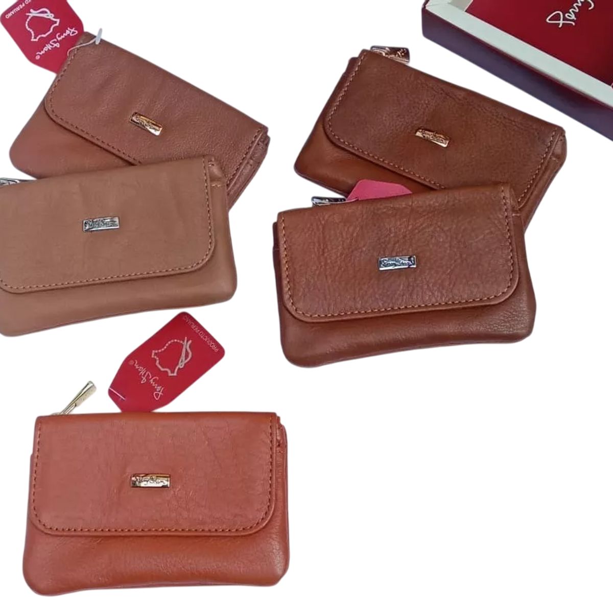 PERRY JHAN - Monedero de Cuero con Tarjetero para Mujer