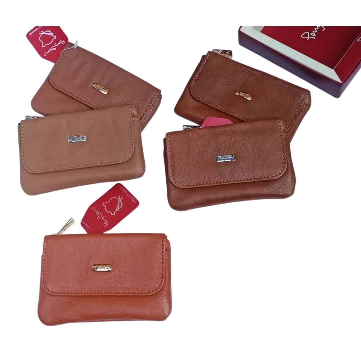 PERRY JHAN - Monedero de Cuero con Tarjetero para Mujer