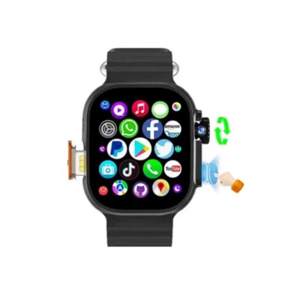 GENERICO - DW100 Pro Plus Chip 4G Android 512GB + 32GB Negro