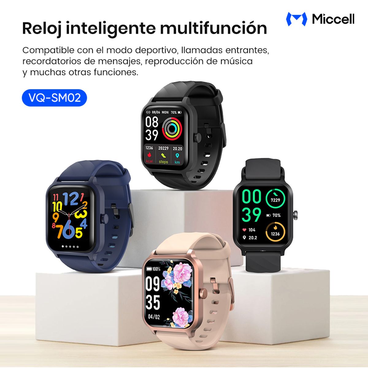MICCELL - Miccell Smartwatch con Llamadas Modo Deportivo y Monitoreo de Ritmo Cardíaco