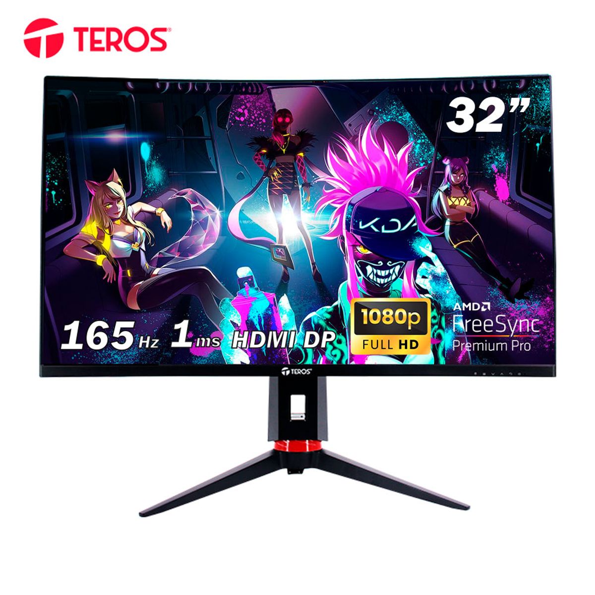TEROS - Monitor curvo gaming TEROS TE-3215G 32 FHD VA 165Hz 1ms HDMI DP AUDIO OUT