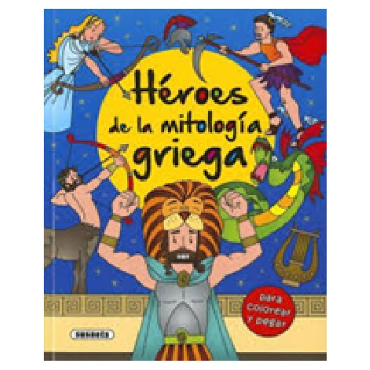 GENERICO - Libro HEROES DE LA MITOLOGIA GRIEGA PARA COLOREAR Y PEGAR
