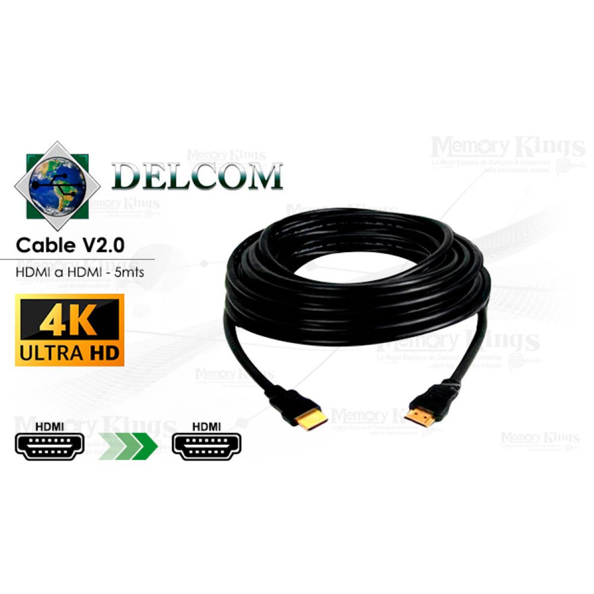 GENERICO - Cable HDMI a HDMI Delcom 5m UHD 4K 2K