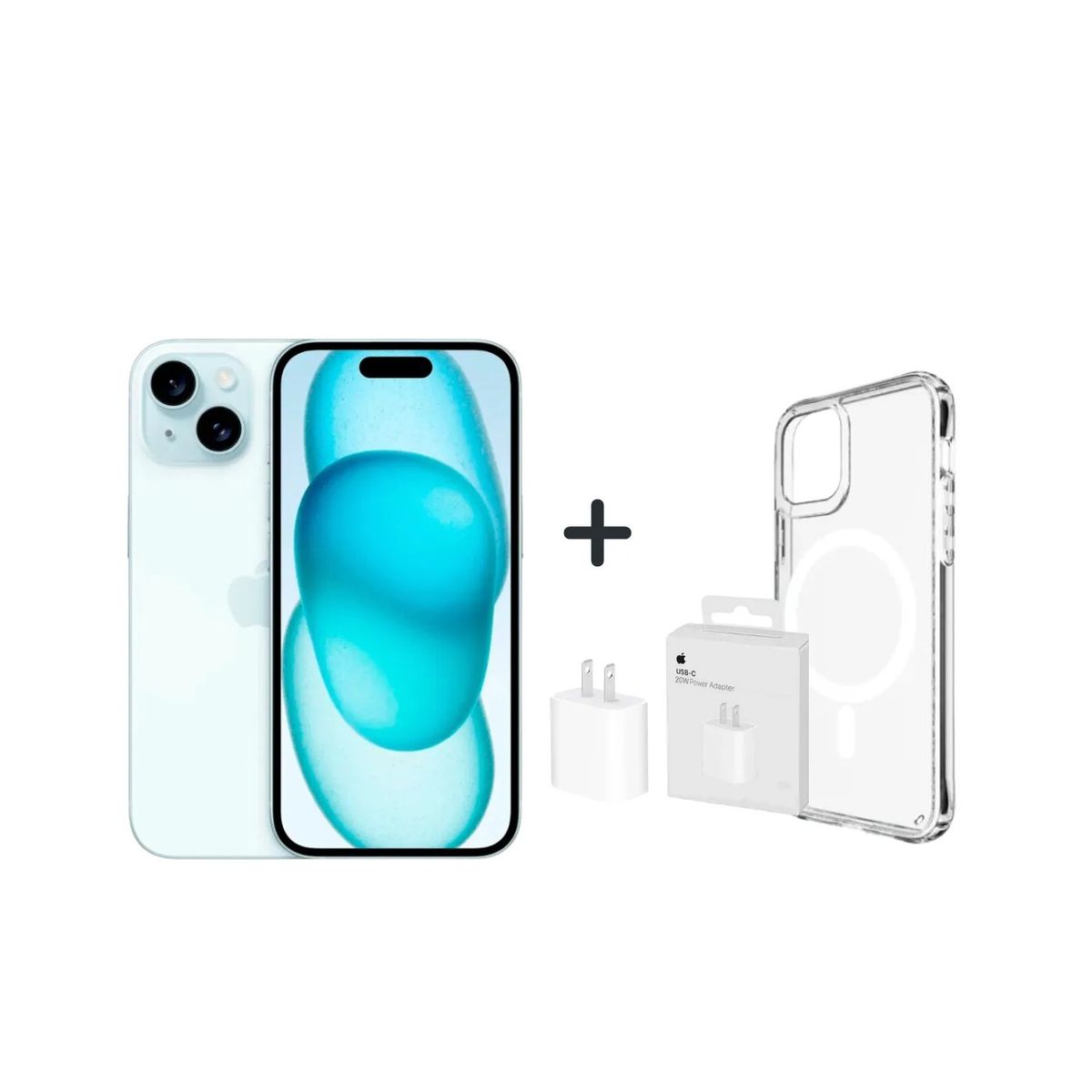 APPLE - IPHONE 15 128GB AZUL E-SIM --- OPEN BOX + DADO 20W