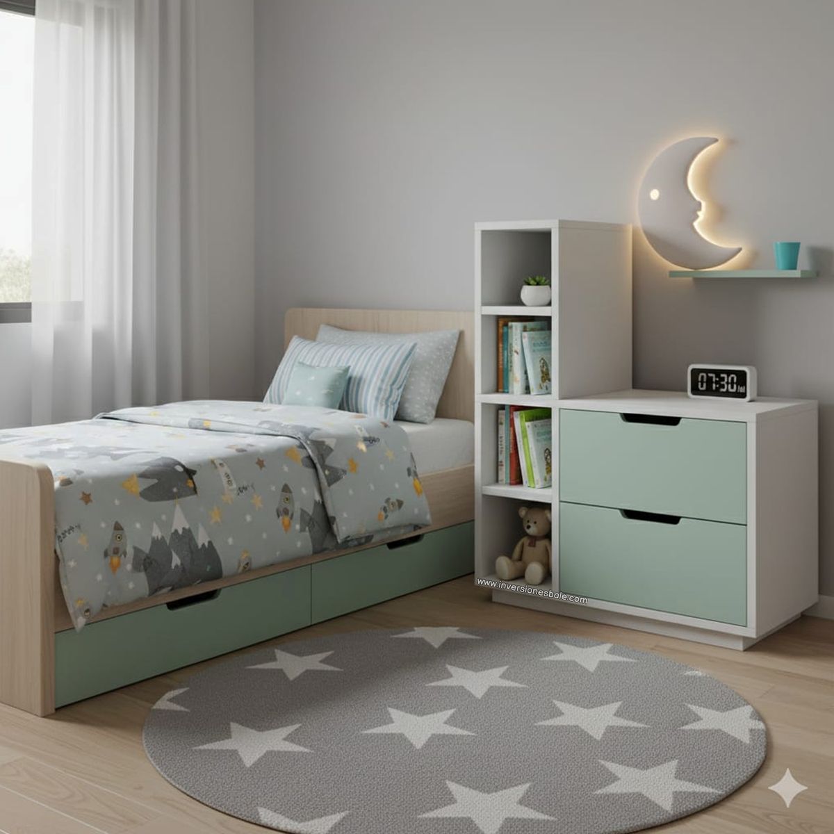 GENERICO - Velador Infantil con Estante Churri Agave Amore Home