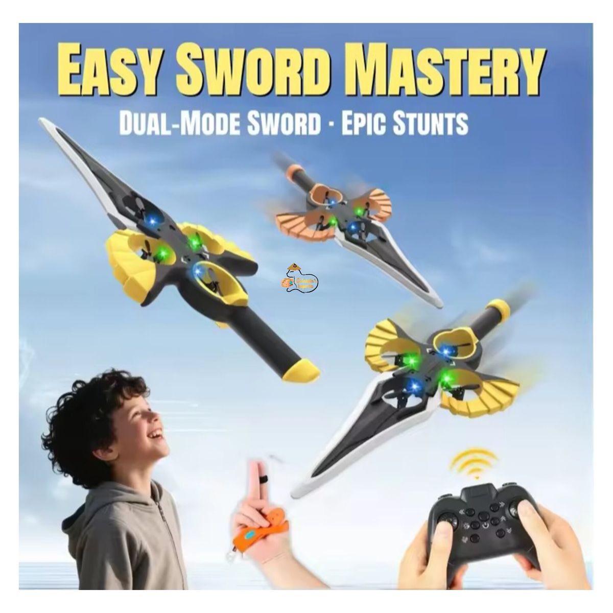 OEM - Drone Avión Espada con control remoto y Control de Pulsera UNISEX