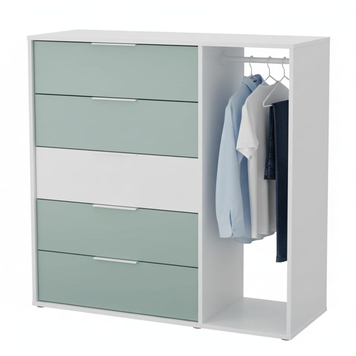 GENERICO - Comoda 5Cj con Colgador Abierto Agave Dario Amore Home