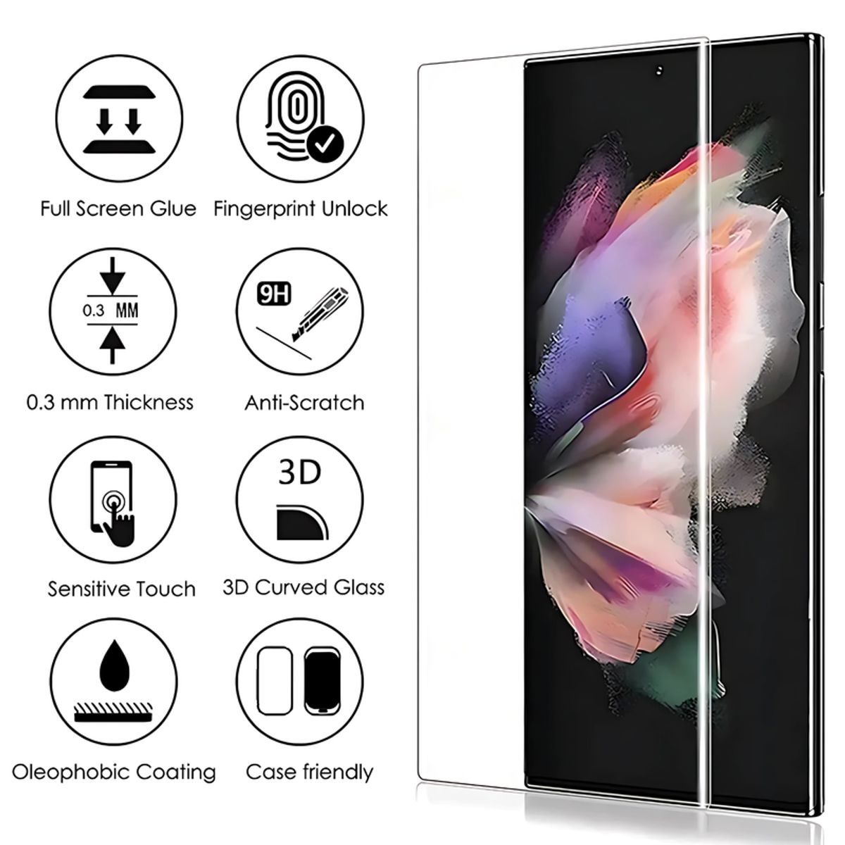 SHIELD - Mica Protector de Pantalla de Pantalla de Vidrio UV Clear para Xiaomi Mi 11 Ultra