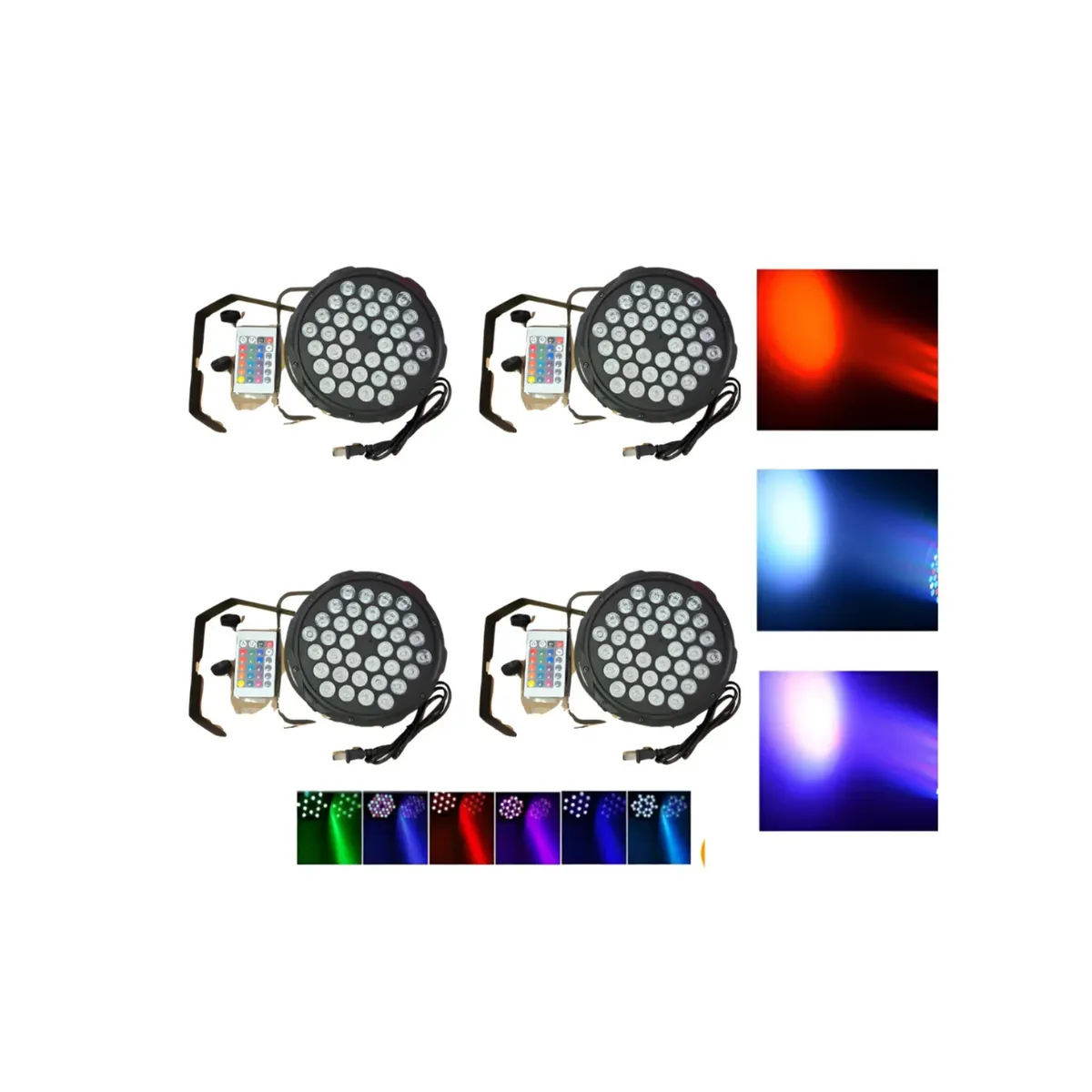 GENERICO - Pack 4 Unid  tachoLuz Led Escenario 36x2 Luces Rgb Fiesta Decoracion