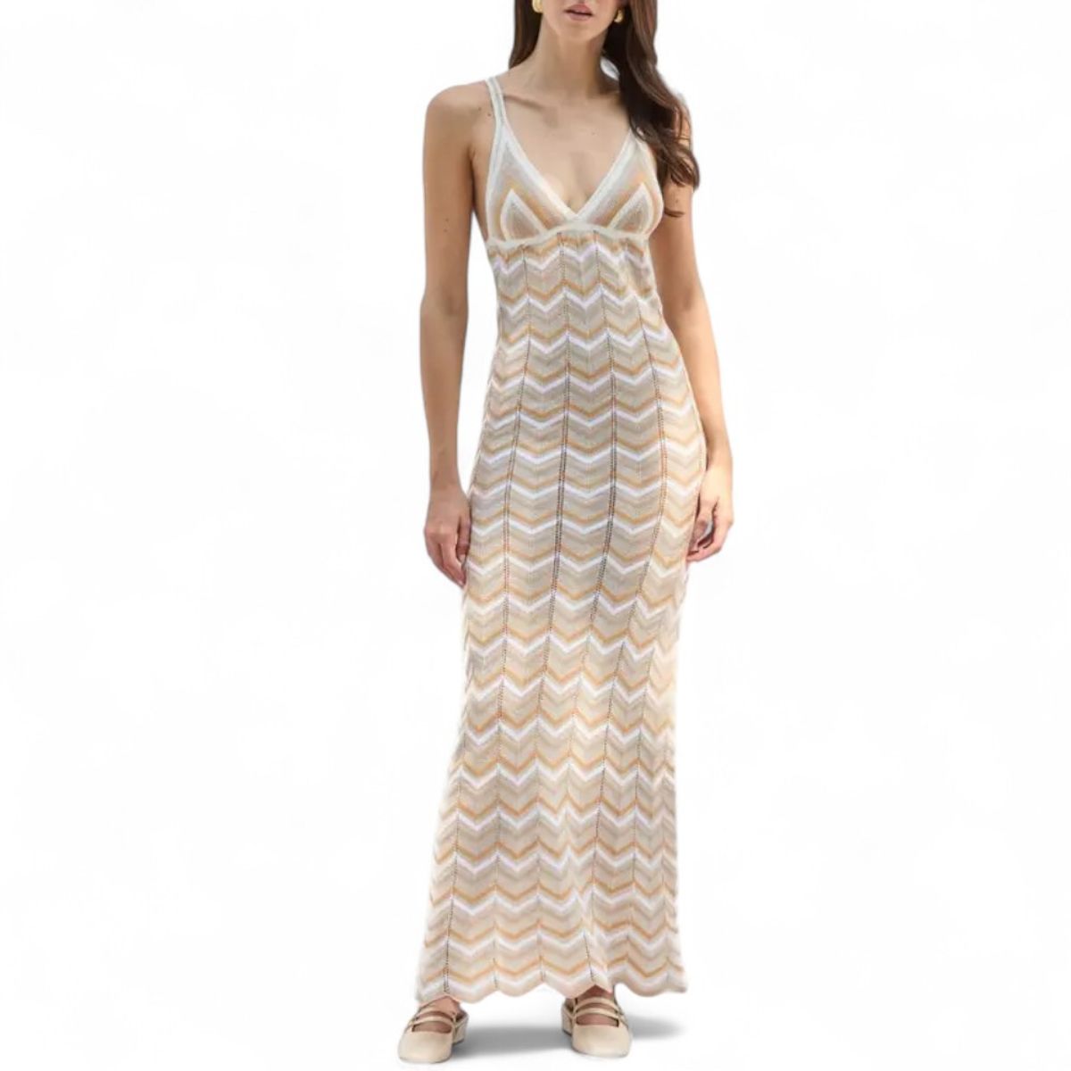 GENERICO - Vestido Arcoiris Material Lad 233G-32 Hilo Tacto Color Naranja