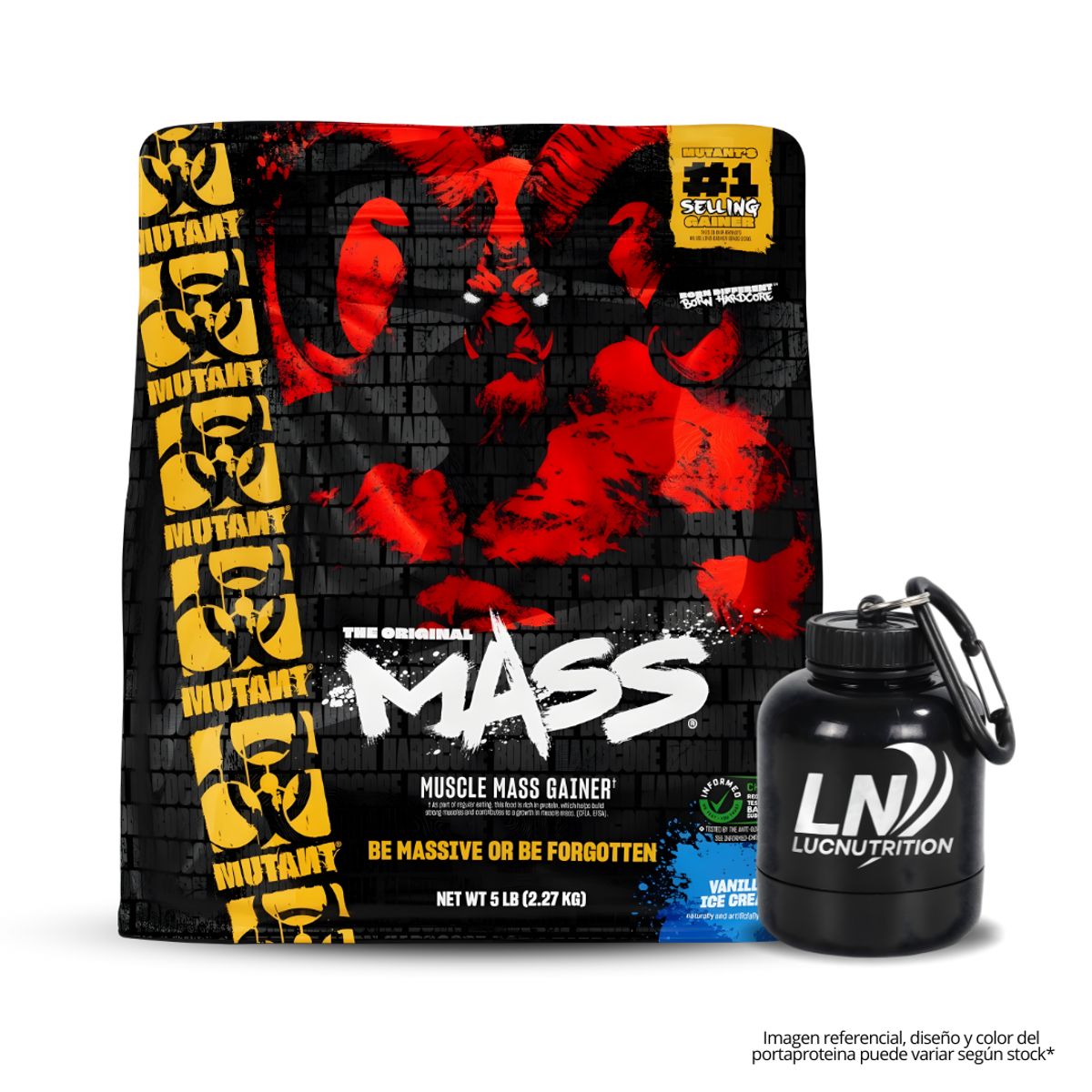 MUTANT - Mutant Mass 5 LB Mass Gainer Mutant - Vainilla Ice Cream + Portaproteina