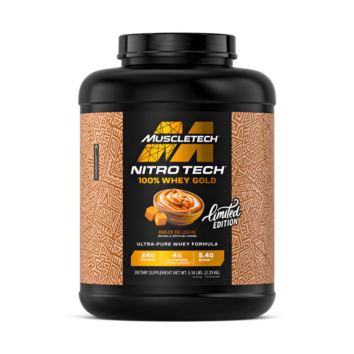 MUSCLETECH - Nitrotech 100 % Whey Gold 5.14 LB Proteina Muscletech - Dulce de Leche + Shaker