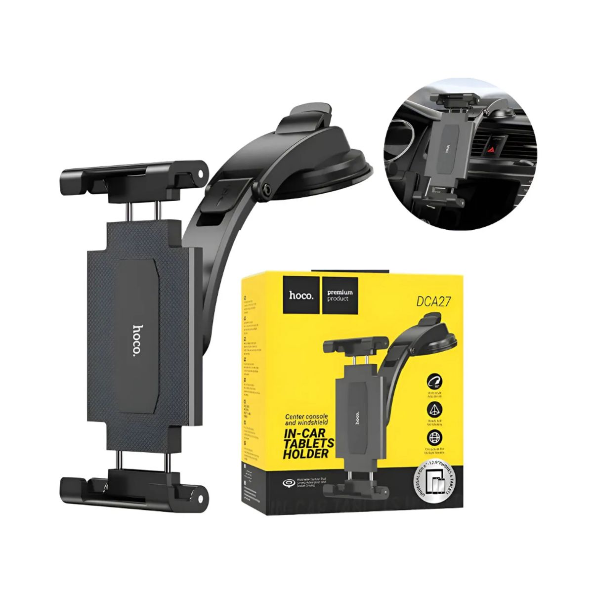 HOCO - Soporte Holder De Auto Universal Para Celular O Tablet Negro