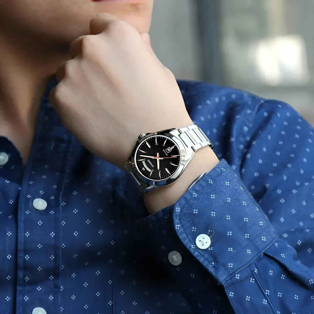 CASIO - RELOJ CASIO ORIGINAL MTP-1370D-1A2VDF NEGRO  CAS-128