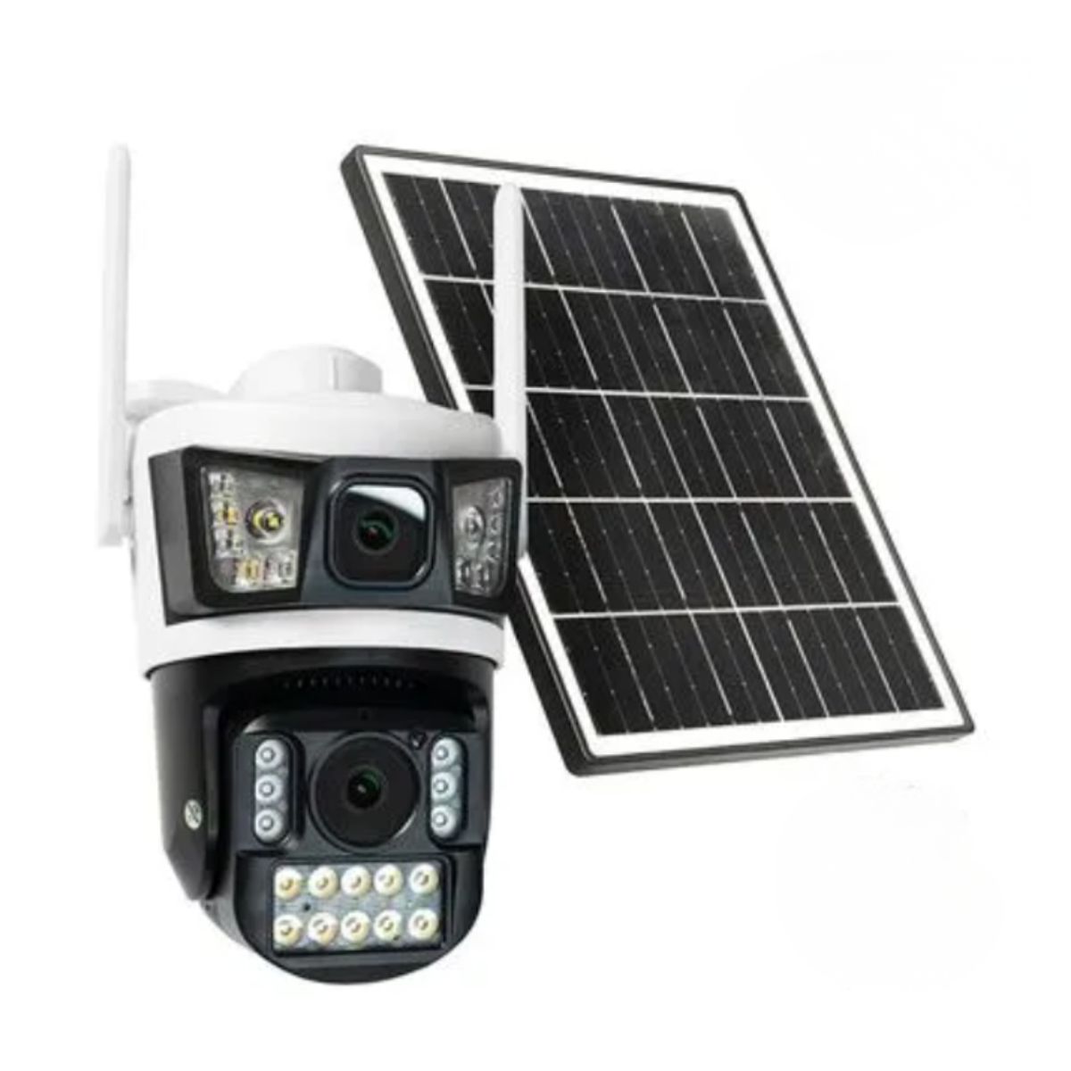 GENERICO - Cámara de Seguridad Solar Chip 4G Doble Lente Full HD Visión Nocturna Batería Recargable