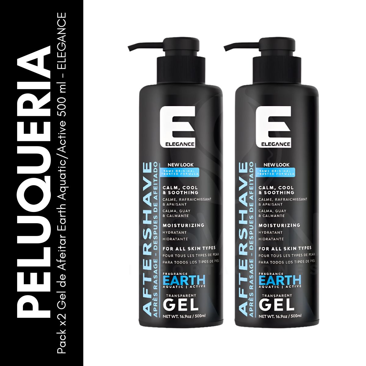 GENERICO - Pack x2 Gel de Afeitar Earth AquaticActive 500 ml - ELEGANCE
