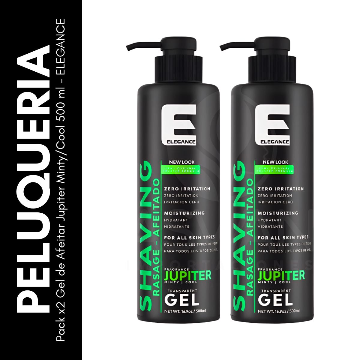 GENERICO - Pack x2 Gel de Afeitar Jupiter MintyCool 500 ml - ELEGANCE