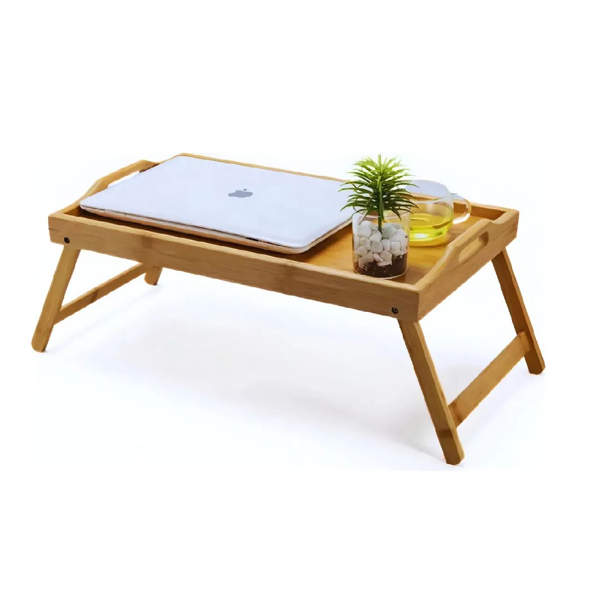 GENERICO - Mesa Bandeja Para Desayunos De Bambú Con Patitas Plegables