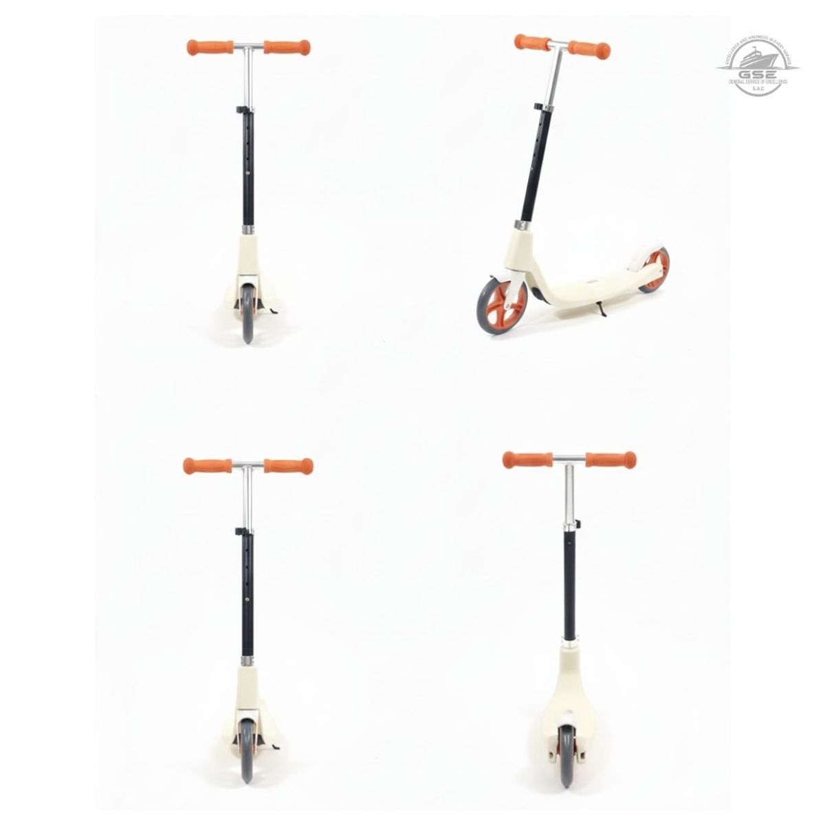 GENERICO - Scooter Crema de Metal para Niño Celeste con Diseño Elegante Moderno y Minimalista