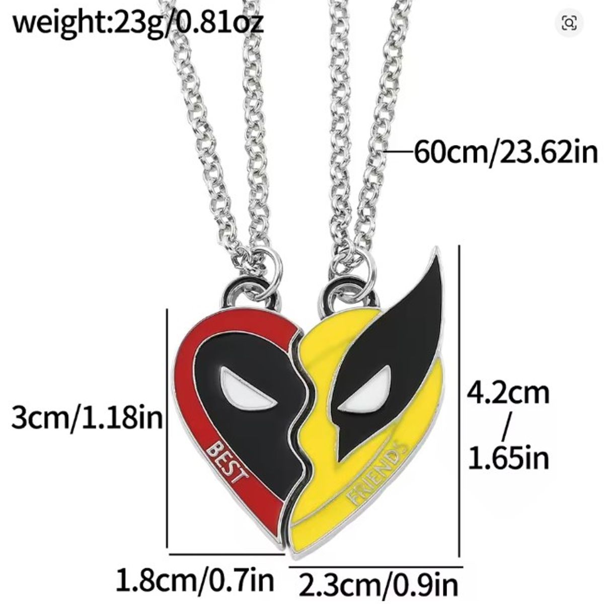 GENERICO - Colgante de mejores amigos dead wolve