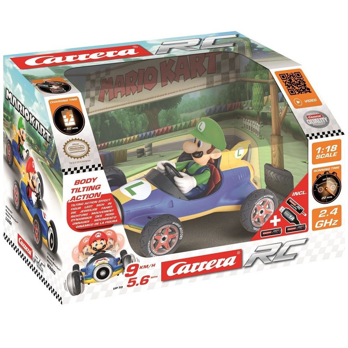 CARRERA GO - Mario Kart Carrera RC - Luigi Auto Mach 8 a Control