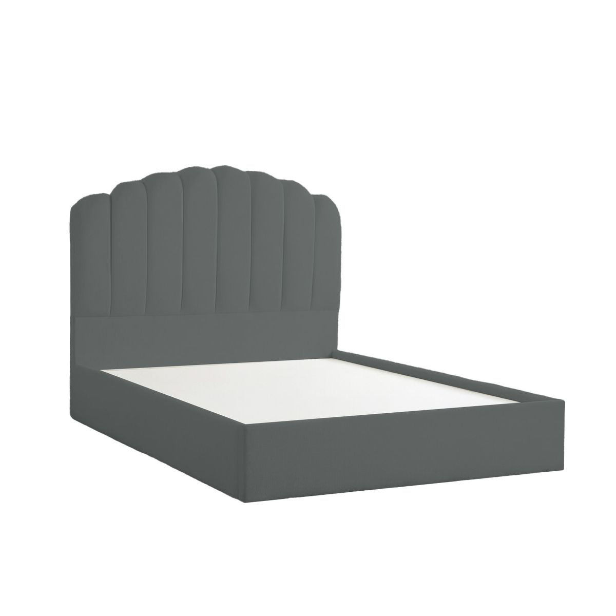 MUEBLES MACRUMO - Cama tapizada Sther Queen Color Gris oscuro