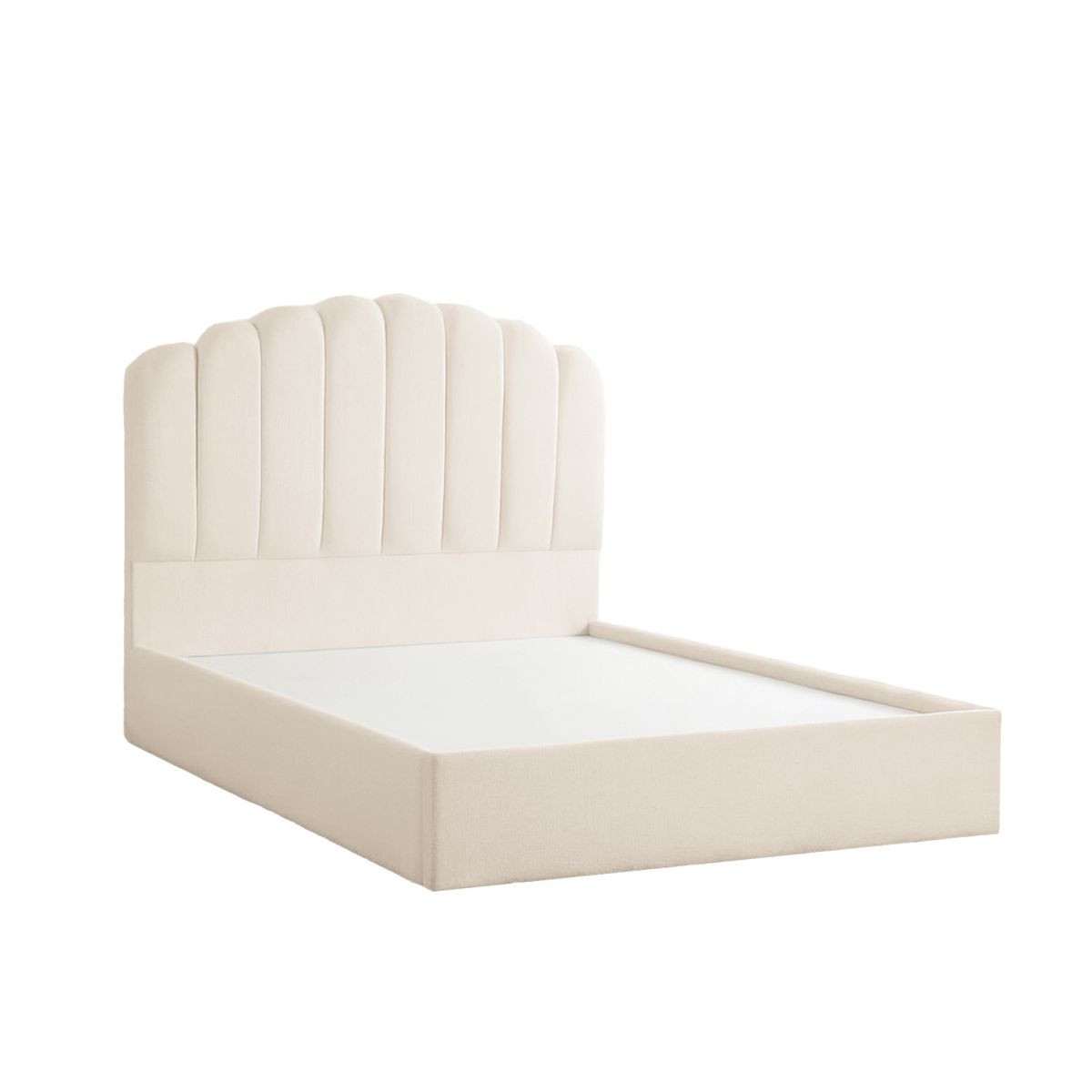 MUEBLES MACRUMO - Cama tapizada Sther King Color Beige claro