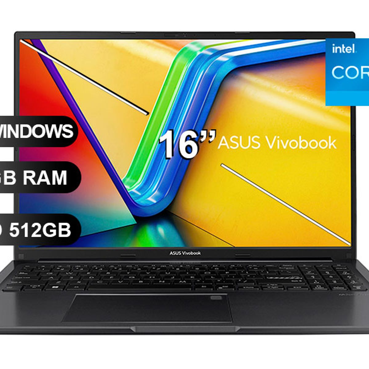 ASUS - LAPTOP ASUS VIVOBOOK 16 X1605VA-MB1350 I5-13420H, 16GB RAM, 512GB SSD, 16" SIN WINDOWS