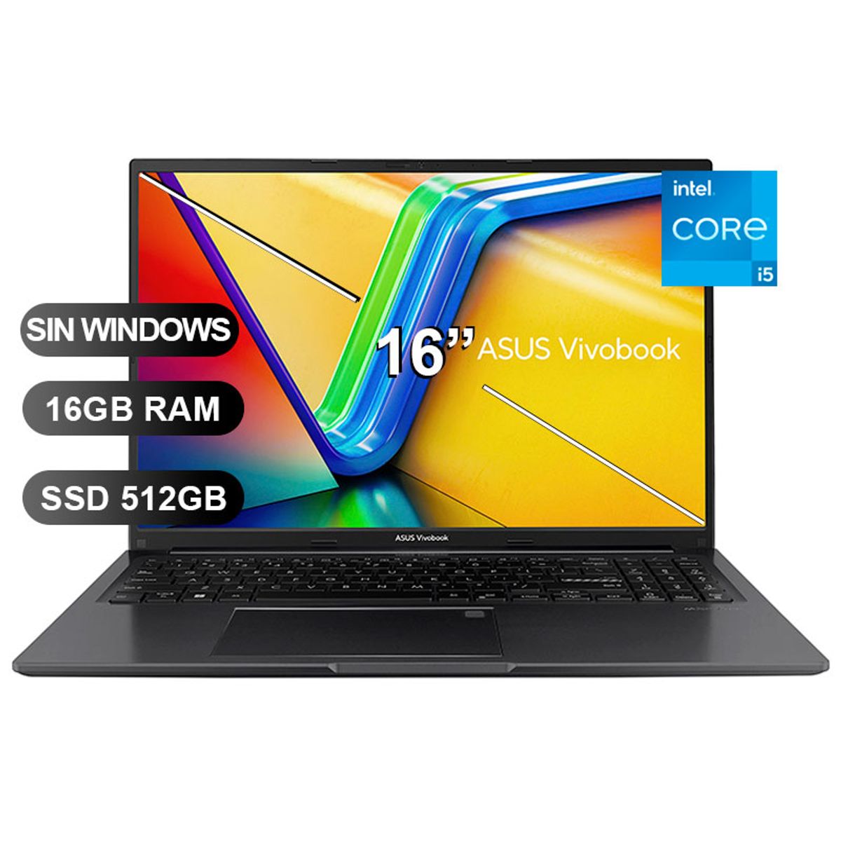 ASUS - LAPTOP ASUS VIVOBOOK 16 X1605VA-MB1350 I5-13420H, 16GB RAM, 512GB SSD, 16" SIN WINDOWS