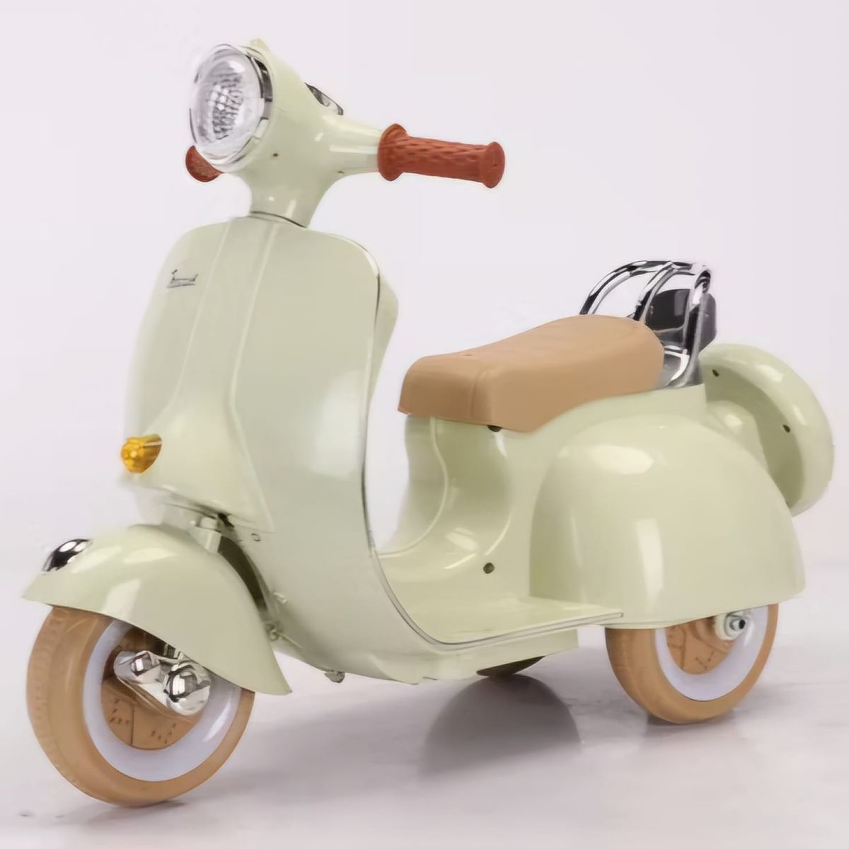 GENERICO - Moto eléctrica vintage verde para niños