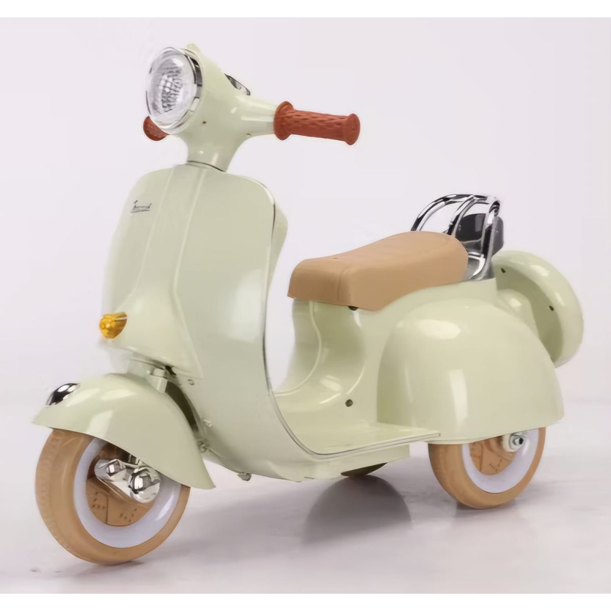 GENERICO - Moto eléctrica vintage verde para niños