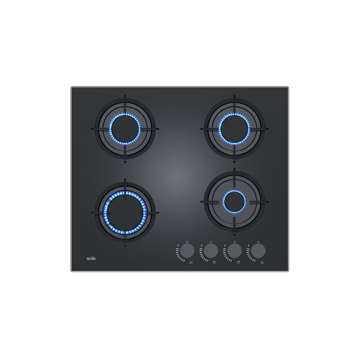 SOLE - Encimera Sole Vidrio Templado Sole A Gas 60 Cm