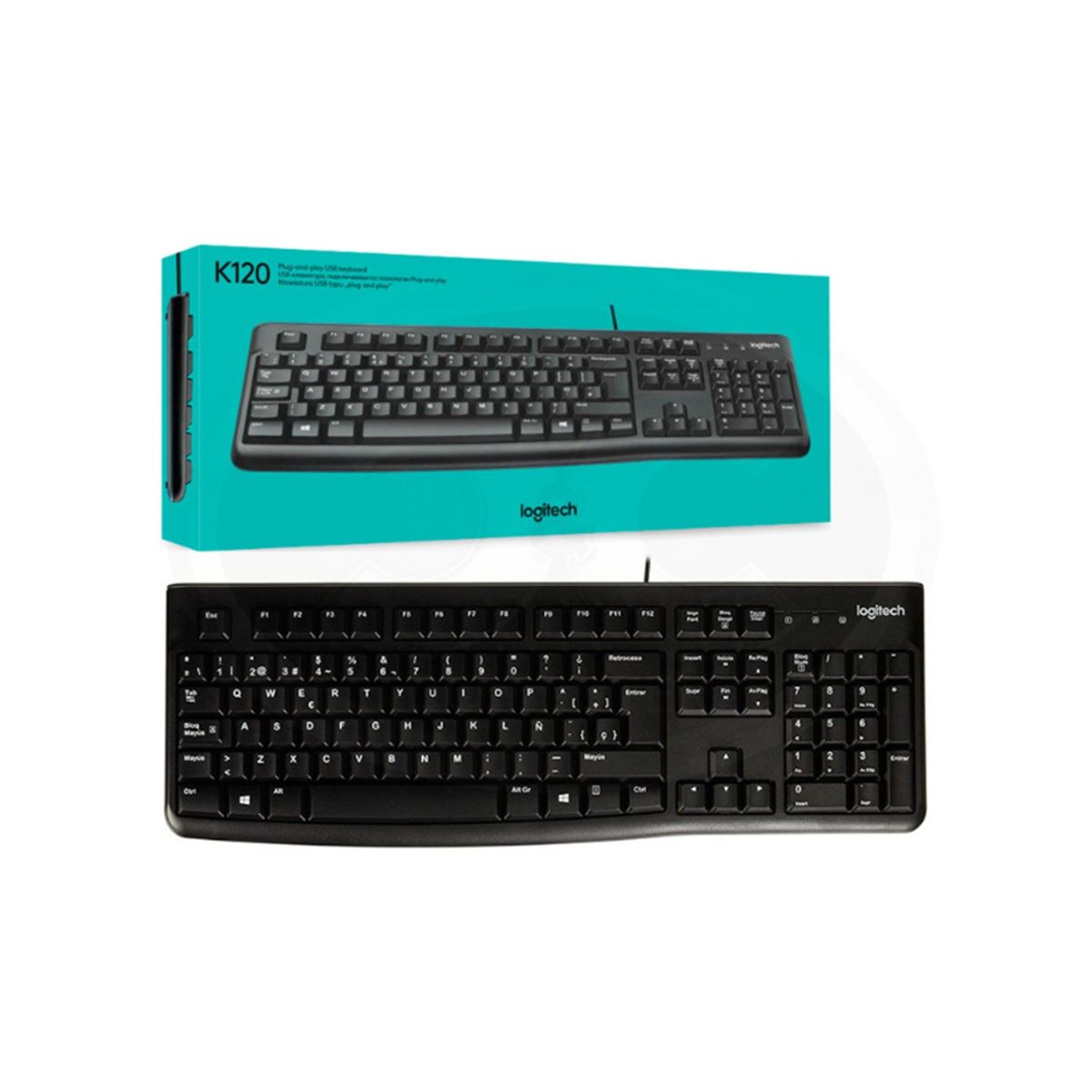 LOGITECH - TECLADO LOGITECH K120 CON CABLE NEGRO ESPAÑOL