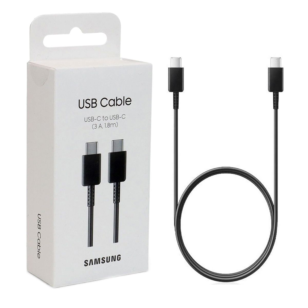SAMSUNG - Cable Samsung Tipo C a Tipo C 18m para S25 Ultra Negro
