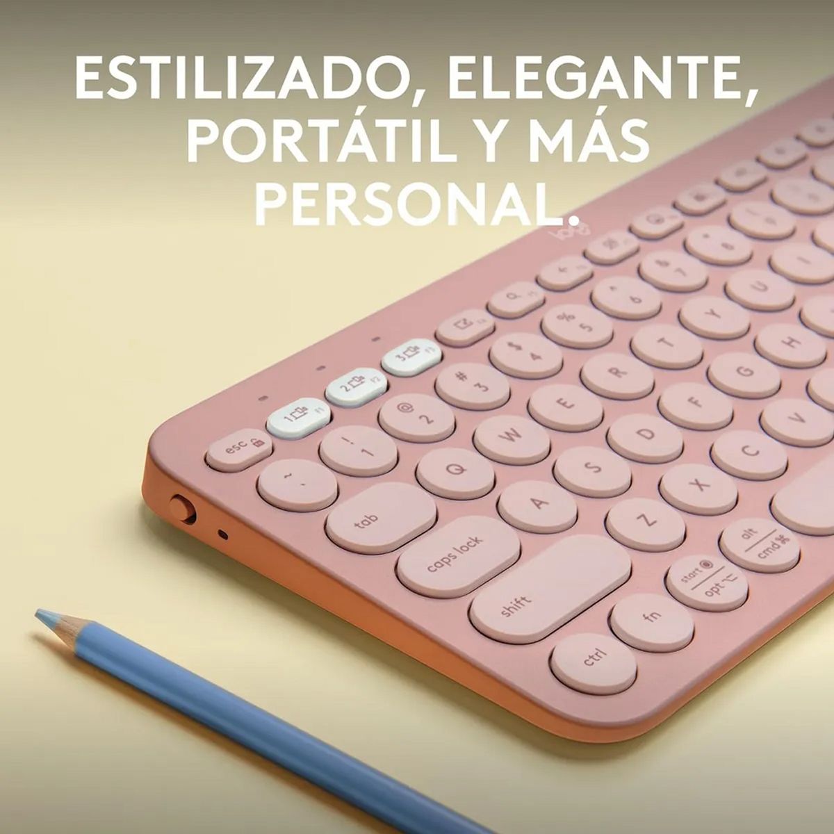 LOGITECH - Teclado Inalambrico Bluetooth Logitech Pebble Keys 2 K380s Rosado Español