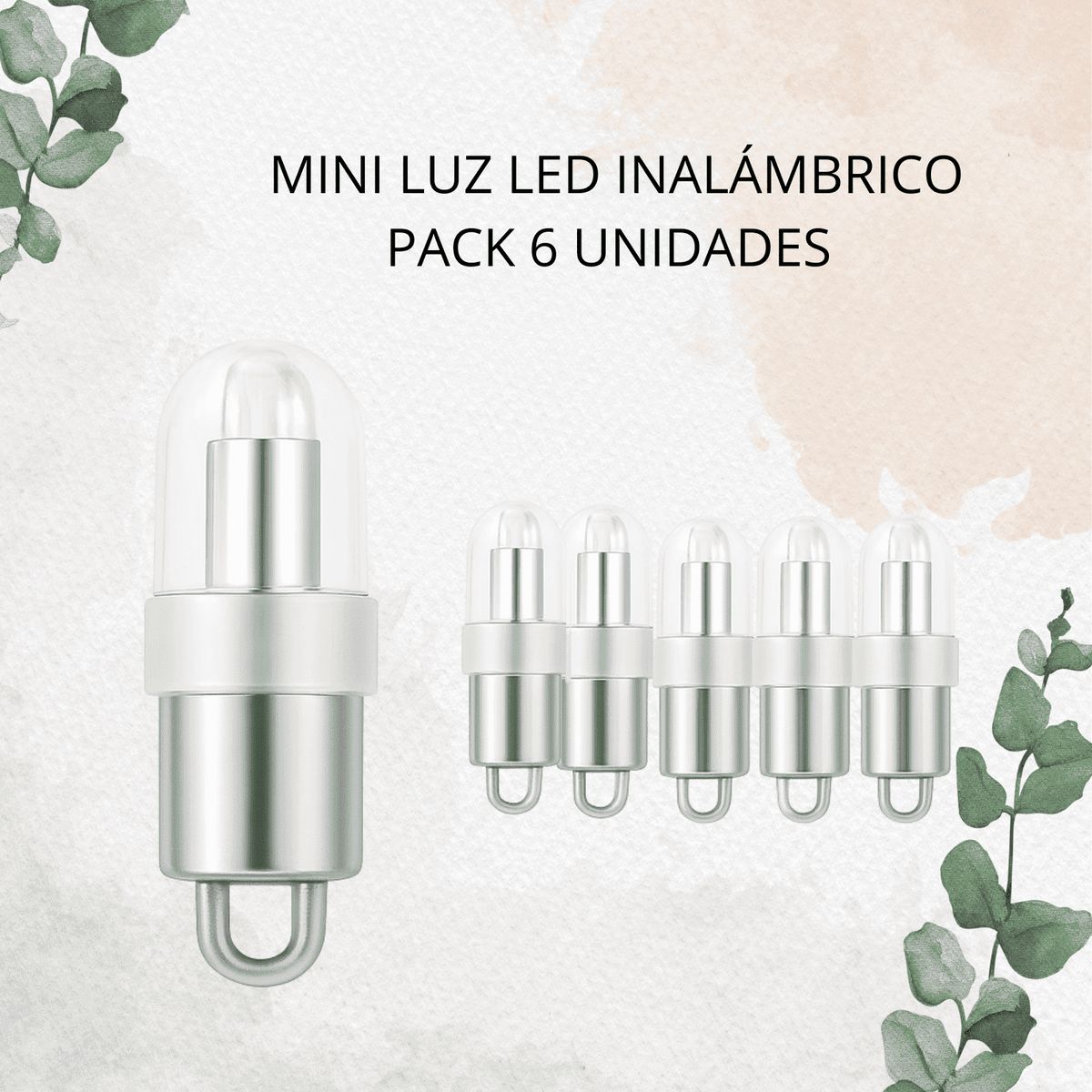 GENERICO - MINI LUZ LED INALÁMBRICA  PACK X6 unidades