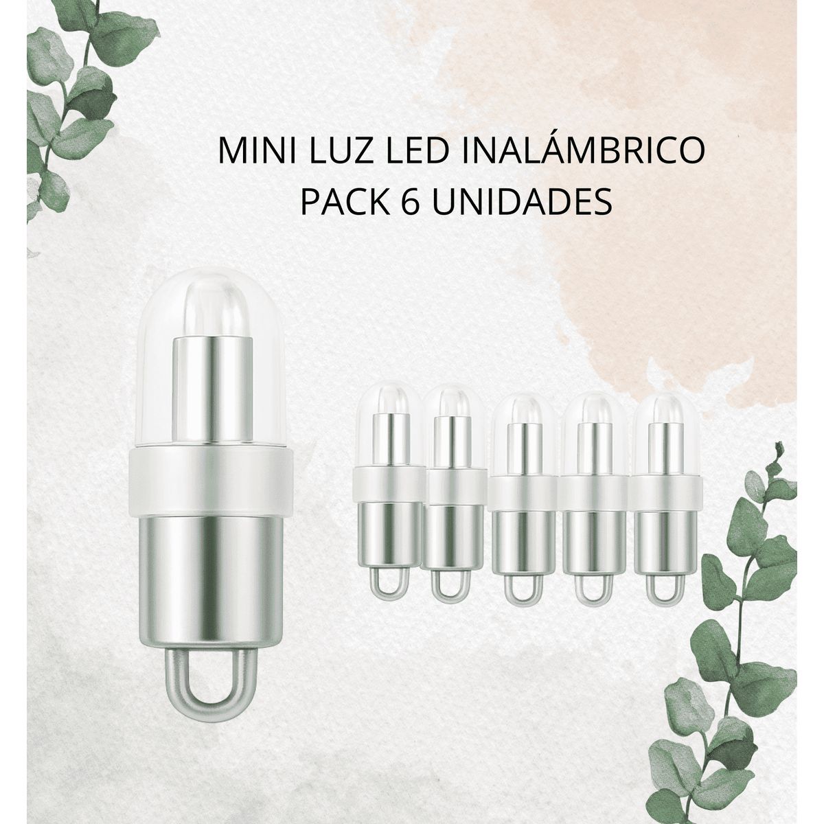 GENERICO - MINI LUZ LED INALÁMBRICA  PACK X6 unidades