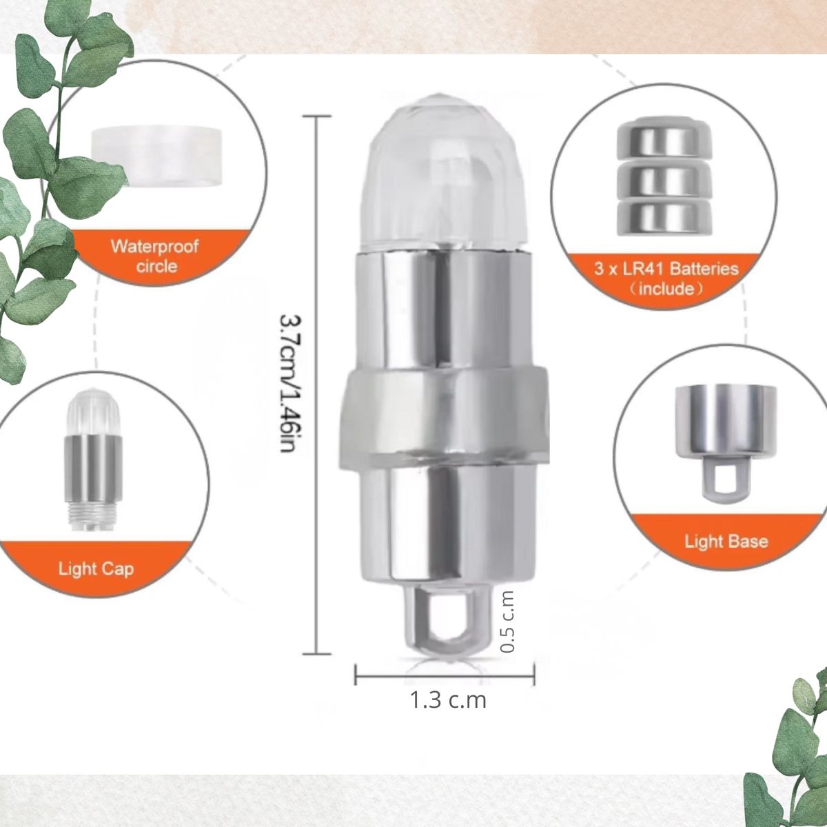 GENERICO - MINI LUZ LED INALÁMBRICA  PACK X6 unidades