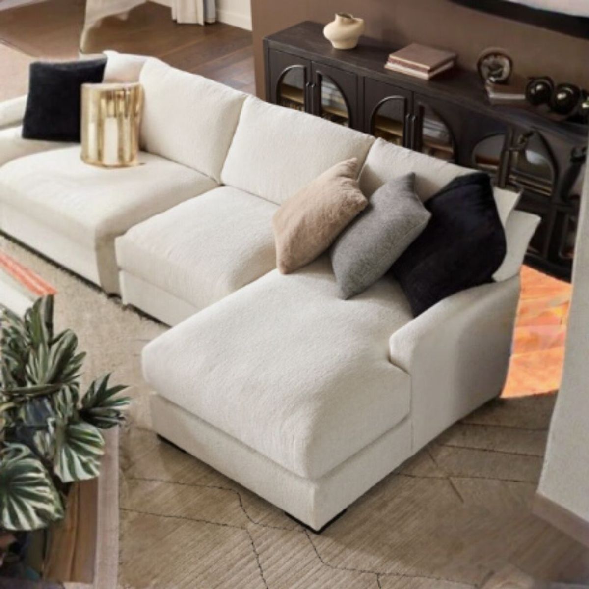 GENERICO - Seccional Elissa Modular con Doble Cama en Tela Chenille Antifluido