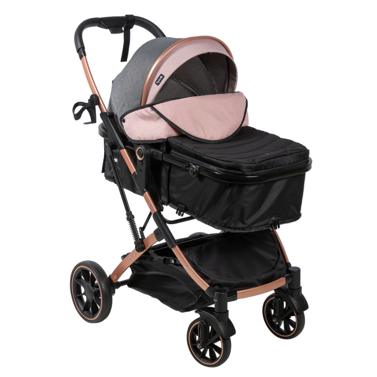 EBABY - COCHE CUNA ACOLCHONADO SHIRO ROSADO