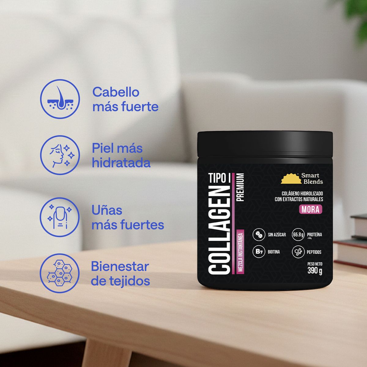 GENERICO - Colágeno Premium Tipo 1 Mora Smart Blends 390g