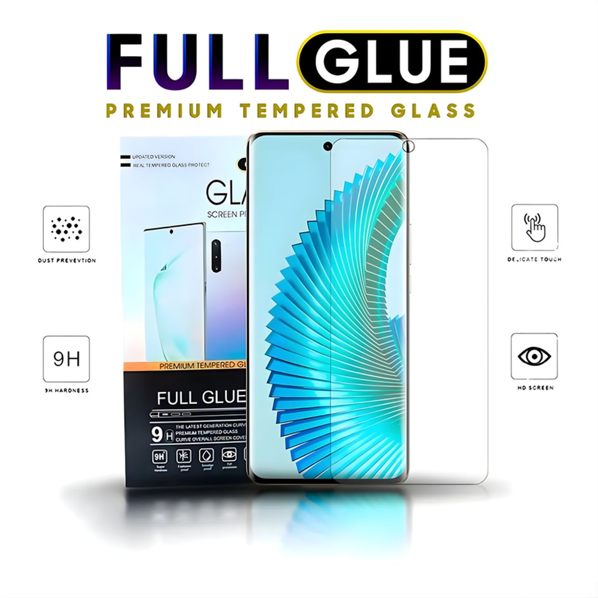 SHIELD - Mica Protector de Pantalla de Vidrio Full Glue 9H para Huawei Mate 20 Pro