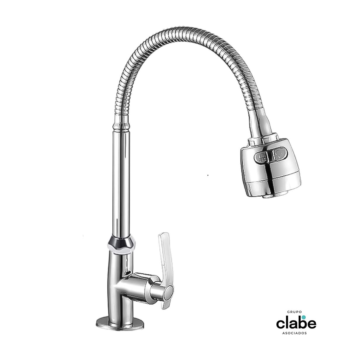 GENERICO - CAÑO GRIFO COCINA FLEXIBLE CROMADO MUEBLE CHORRO REGULABLE