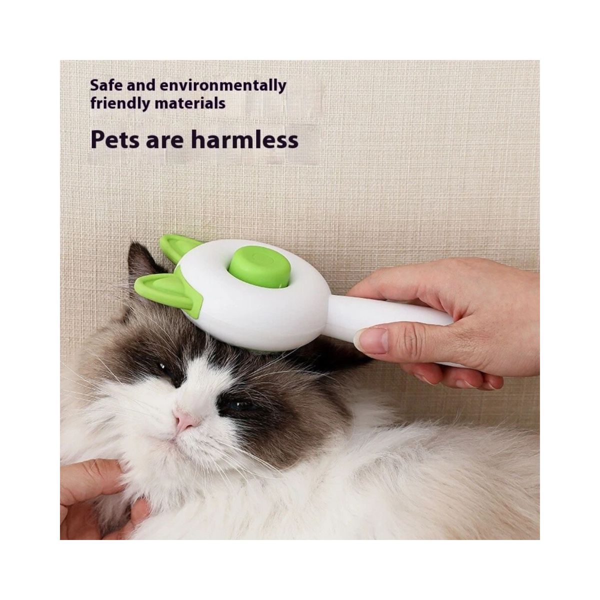 OEM - Cepillo para Gatos con Boton Expulsador de Pelos