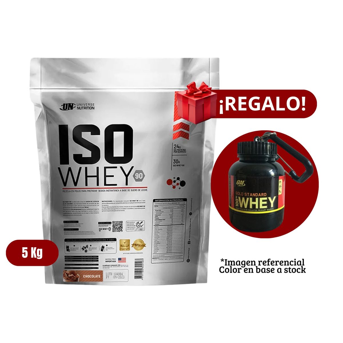 UNIVERSE NUTRITION - Proteína Iso Whey 5Kg Chocolate+Portaproteína