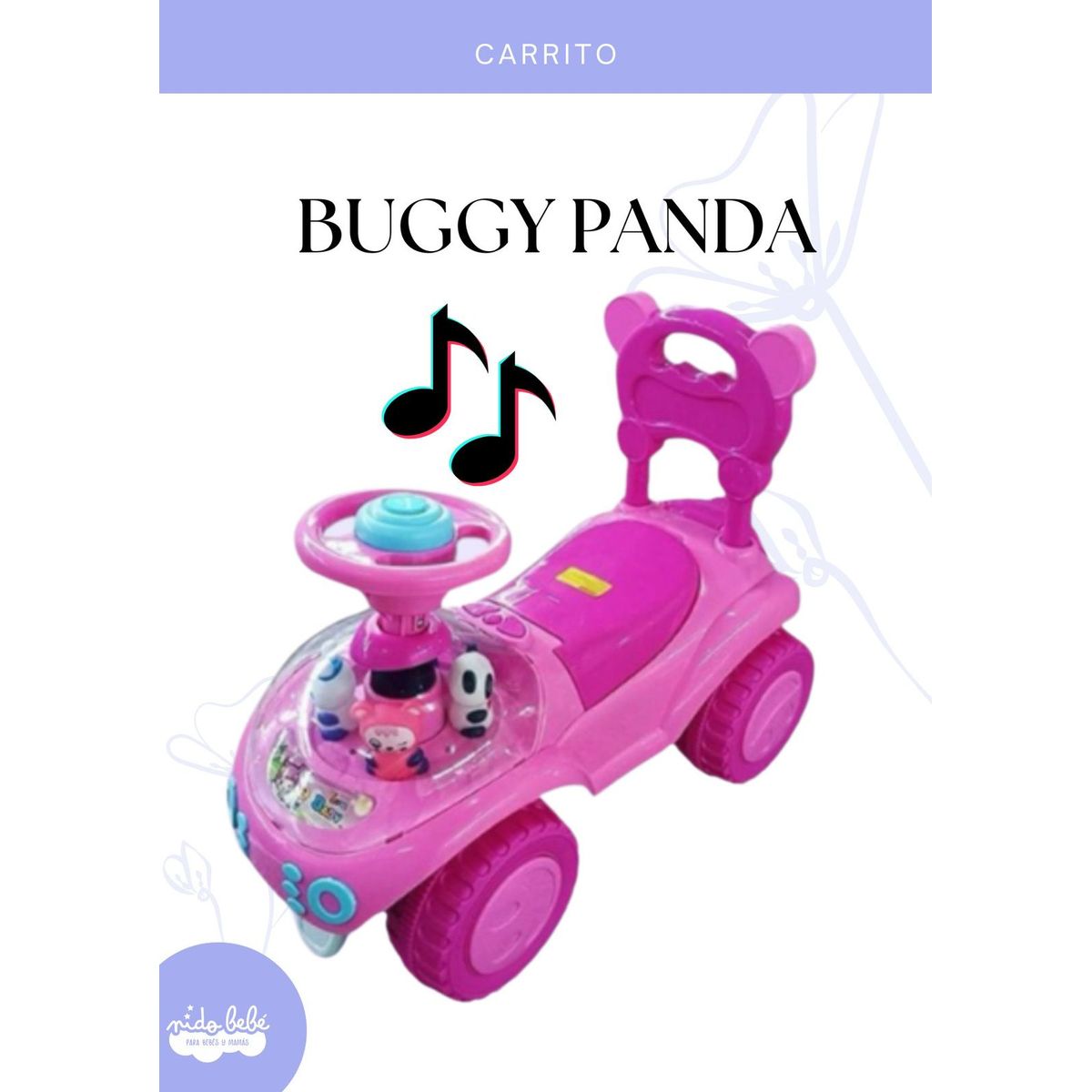GENERICO - CARRITO BUGGY PANDA  - FUCSIA