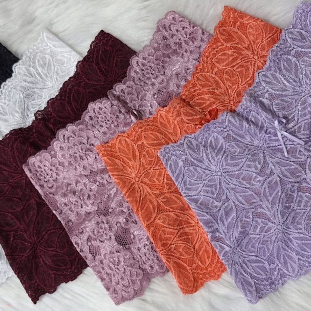 GENERICO - Pack de 6 bóxers de encaje con diseño floral para mujer