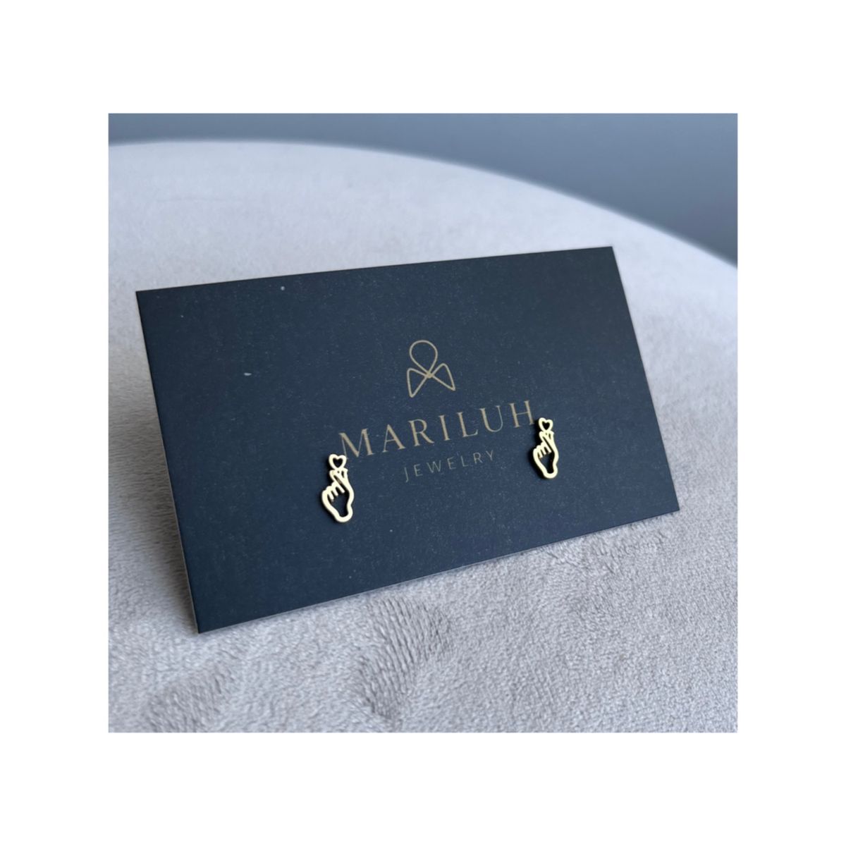 GENERICO - Aretes Acero - BSC Manos Pinky Promise Dorado