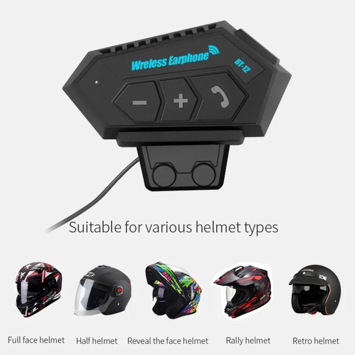 GENERICO - AURICULARES BLUETOOTH PARA CASCO DE MOTO BT12